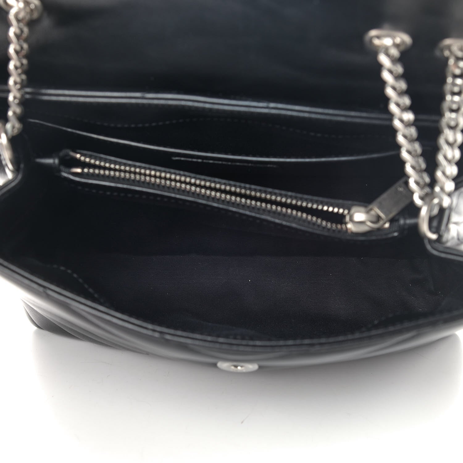 Saint Laurent Calfskin Y Quilted Monogram Small Loulou Chain Satchel Black 4 of 11