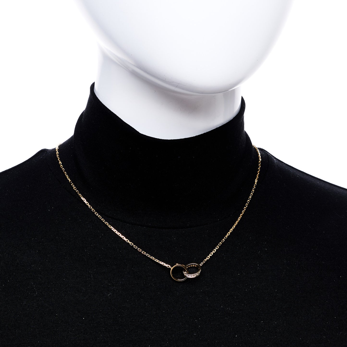 18K Yellow Gold Diamond Interlocking LOVE Necklace