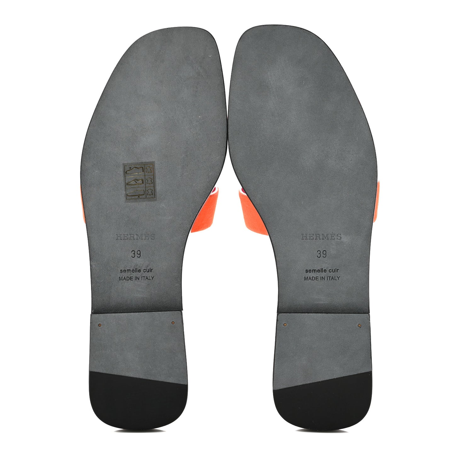 Suede Goatskin Oran Sandals 39 Orange Synthetique