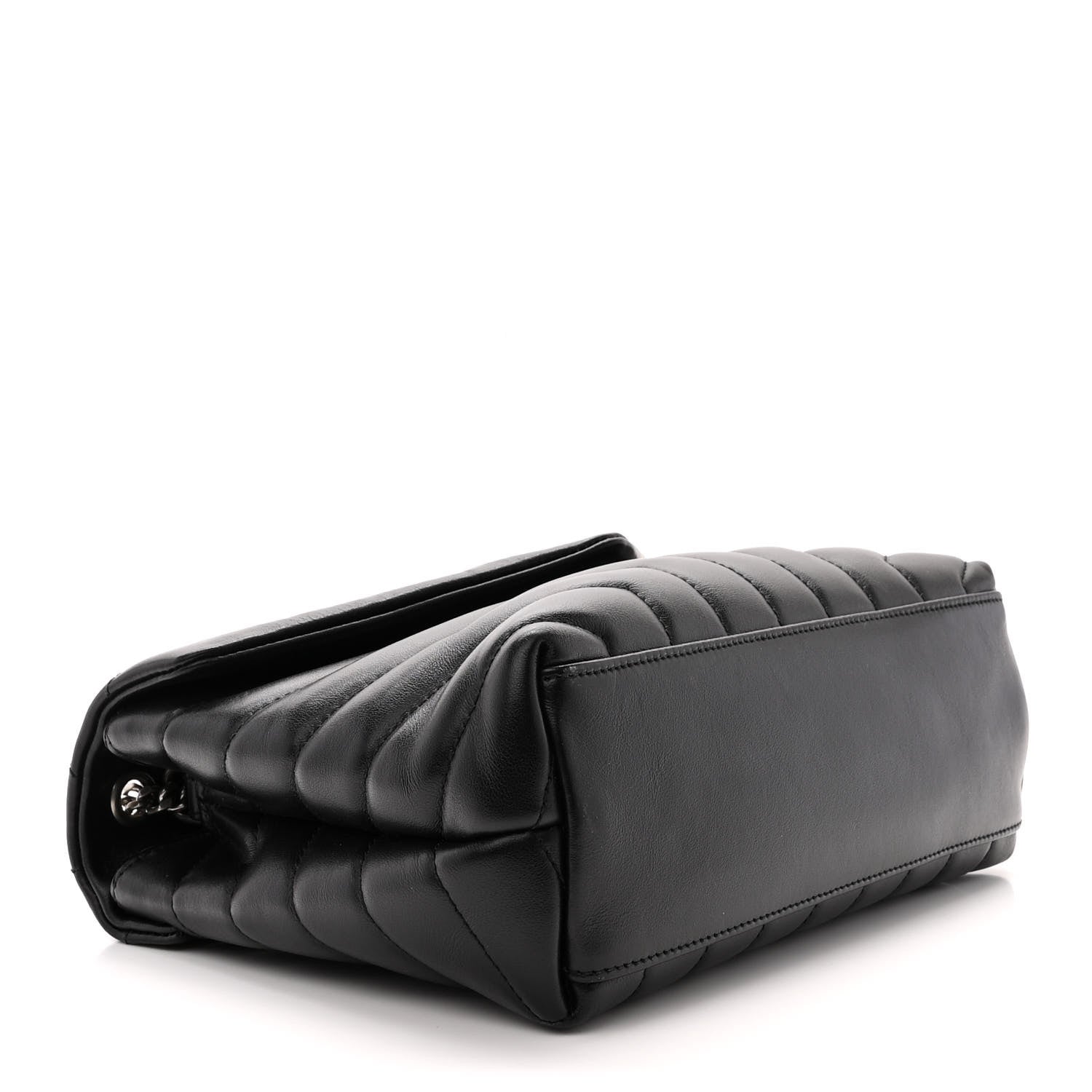Saint Laurent Calfskin Y Quilted Monogram Small Loulou Chain Satchel Black 4 of 12