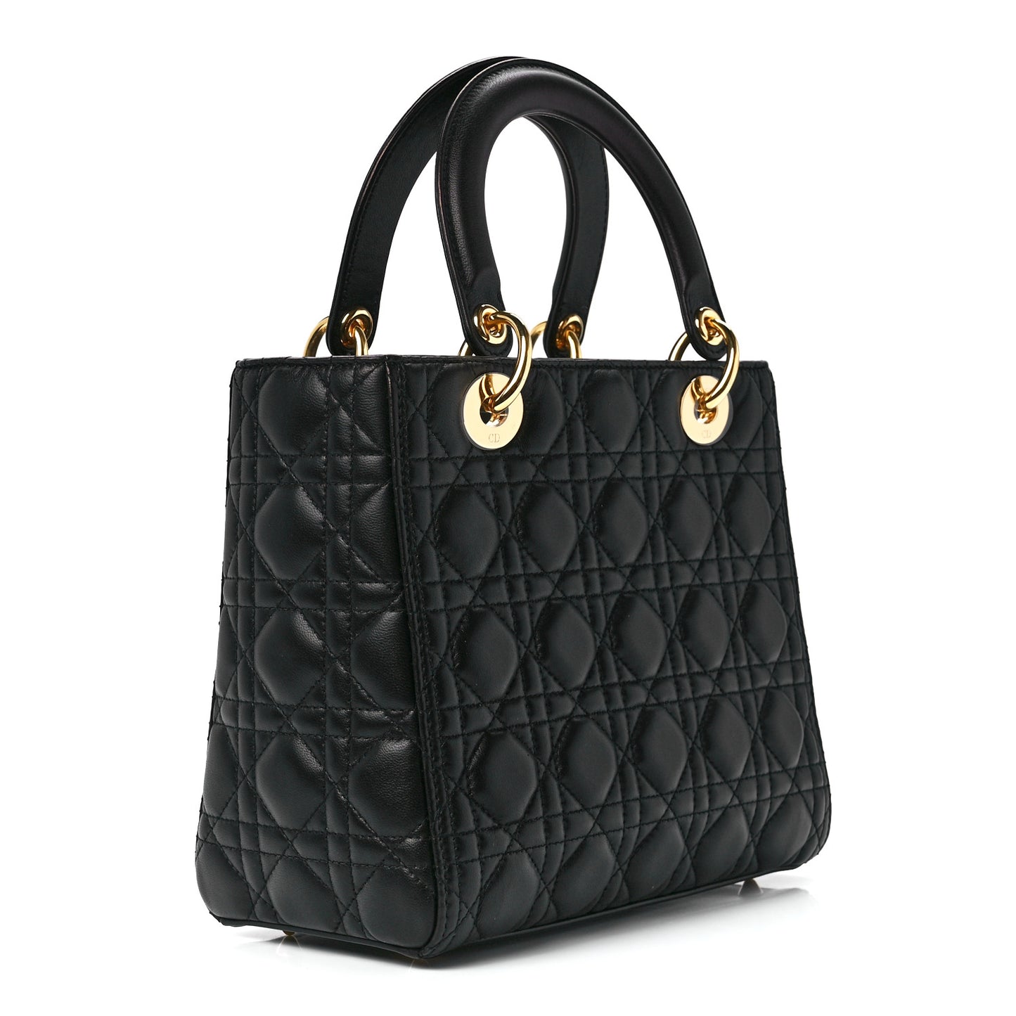Lambskin Cannage Medium Lady Dior Black