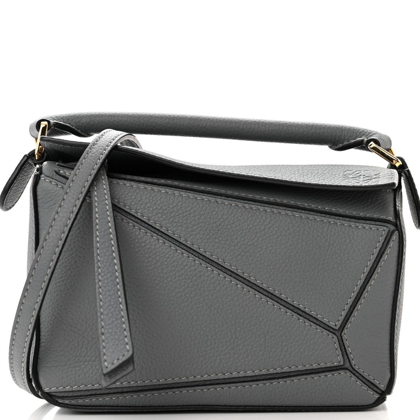 Calfskin Mini Puzzle Bag Asphalt Grey