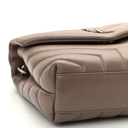 Saint Laurent Calfskin Y Quilted Monogram Toy Loulou Crossbody Bag Taupe 11 of 14