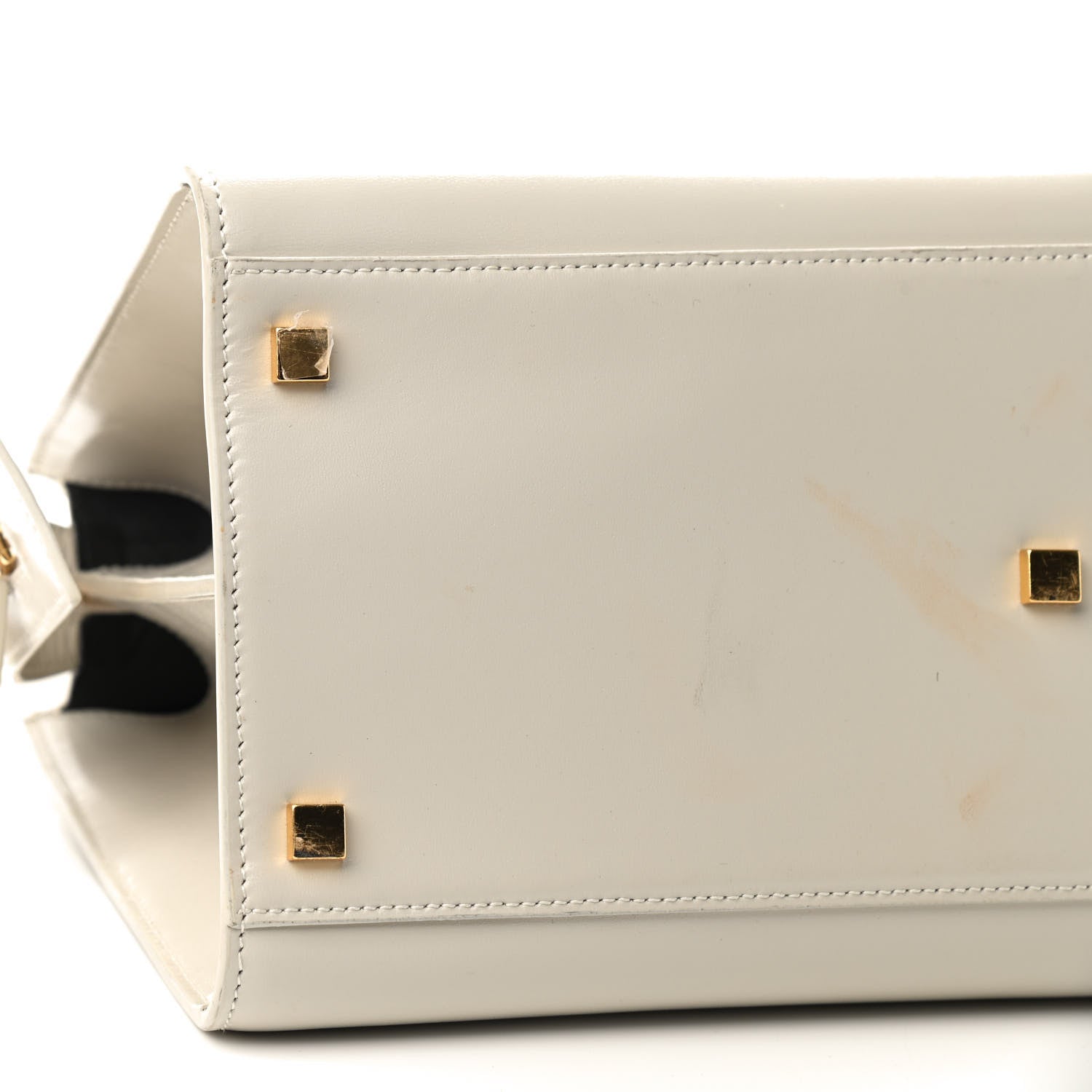 Saint Laurent Shiny Calfskin Medium Uptown Tote White 5 of 10