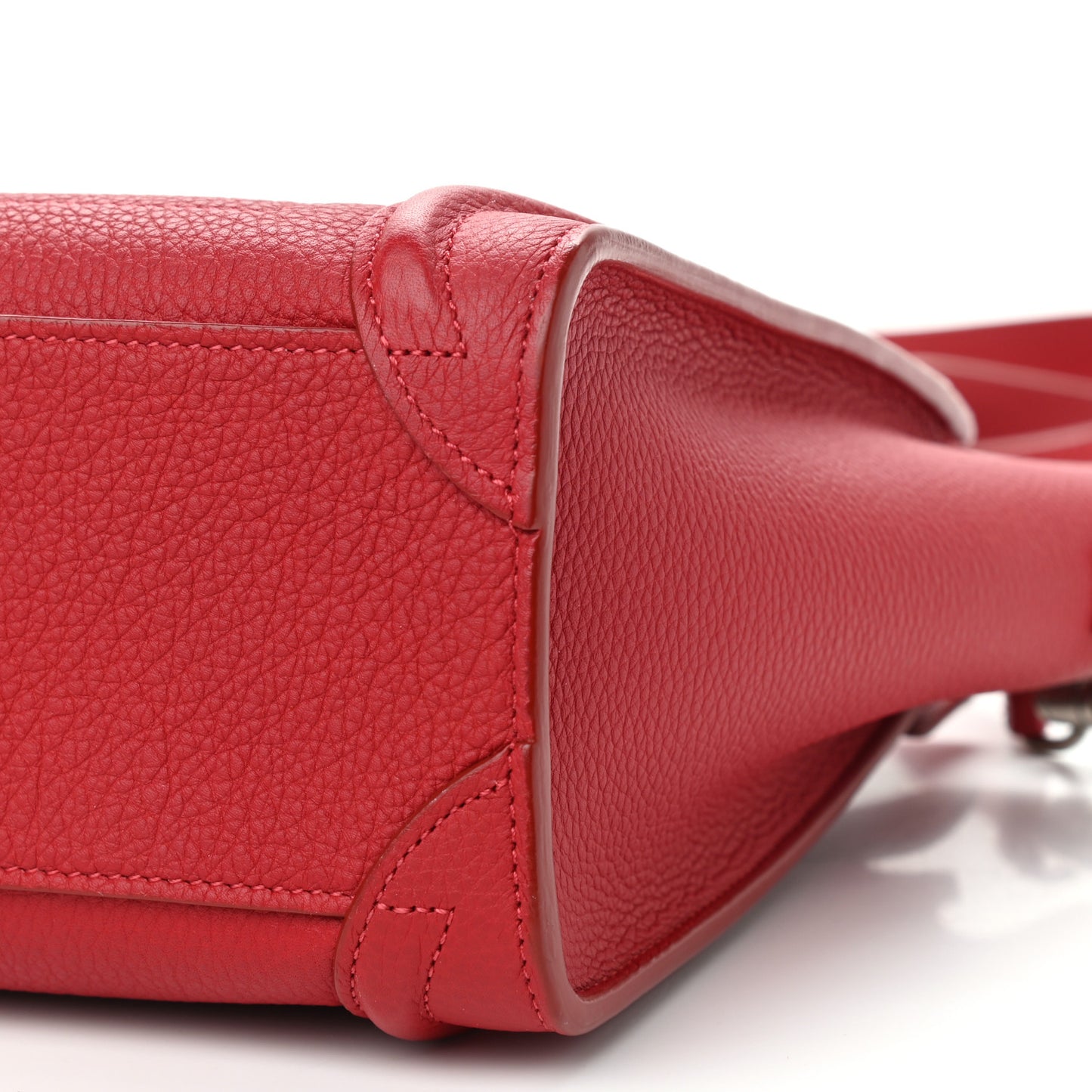 Drummed Calfskin Nano Luggage Red