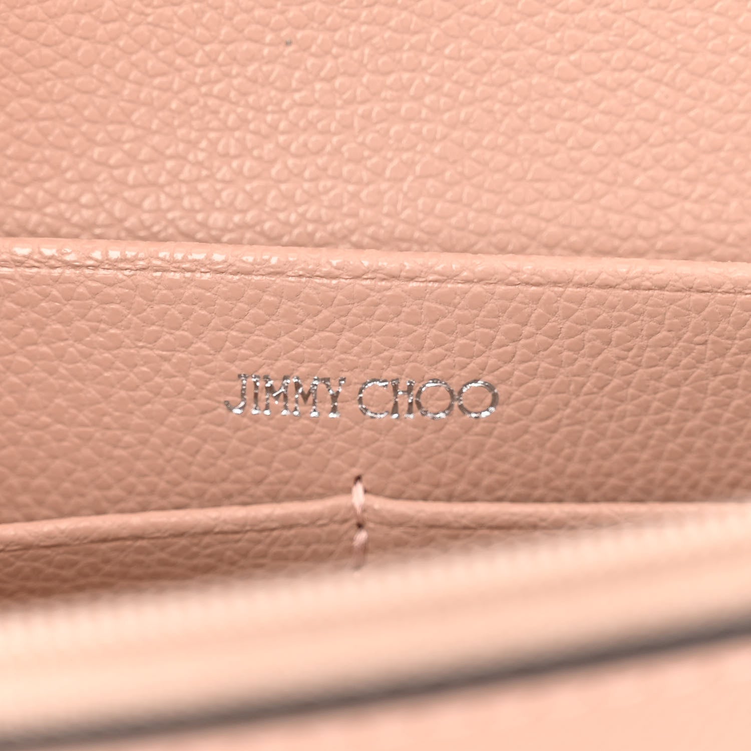 Jimmy Choo Grainy Calfskin Crystal Cheri Wallet On Chain Bag Powder Pink 6 of 13
