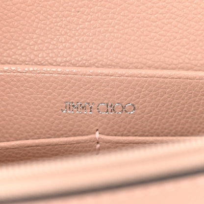 Jimmy Choo Grainy Calfskin Crystal Cheri Wallet On Chain Bag Powder Pink 6 of 13