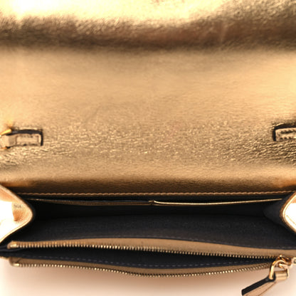Fendi Vitello Catalan Mirror Flowerland Tube Wallet On Chain Gold 6 of 11