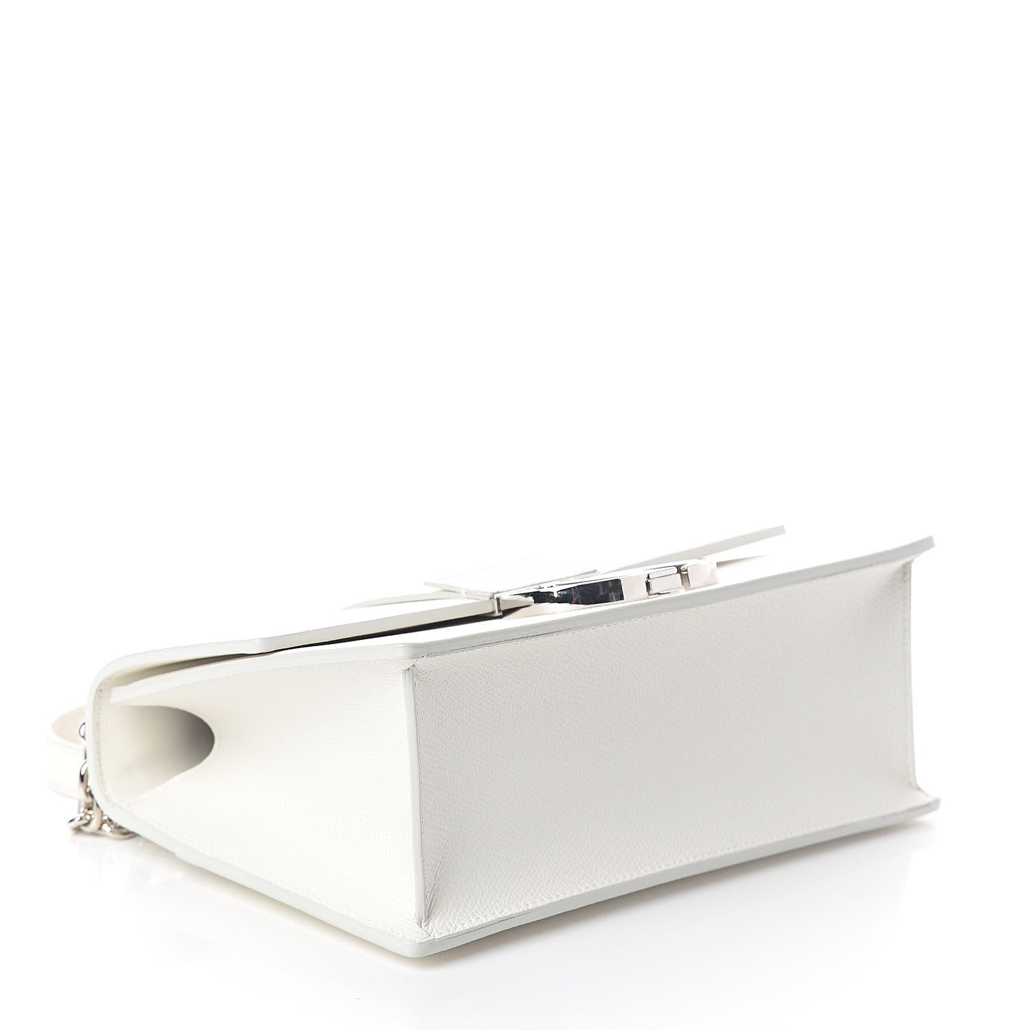 Christian Dior Grained Calfskin 30 Montaigne Chain Flap Bag White 4 of 8