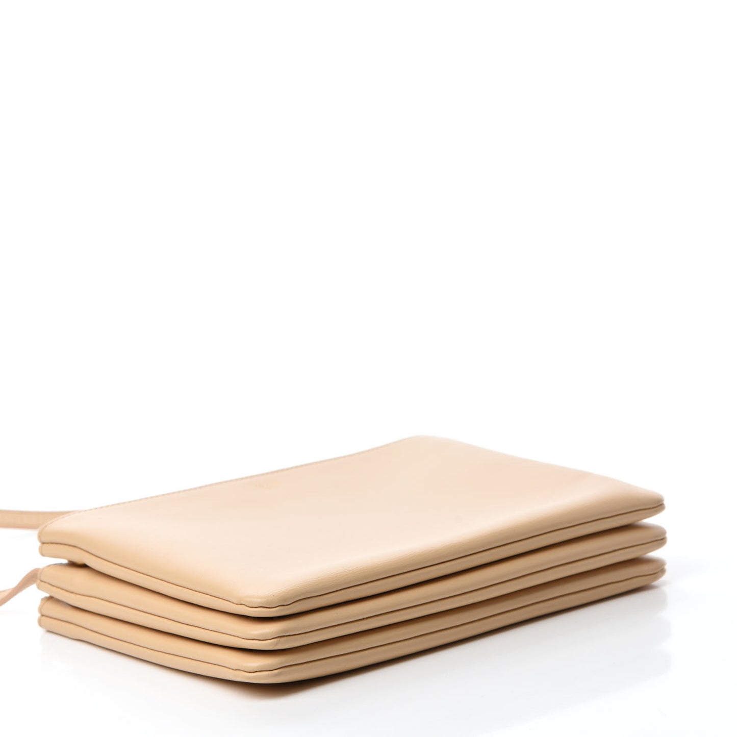 Lambskin Large Trio Crossbody Bag Beige