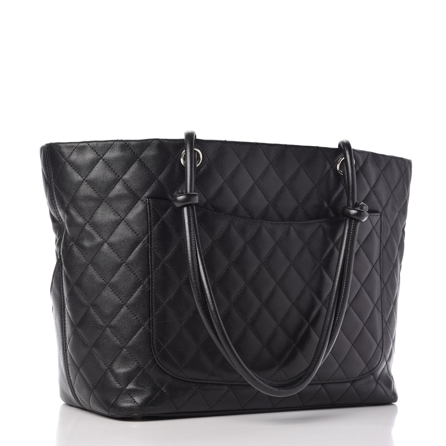 Calfskin Quilted Large Cambon Tote Black