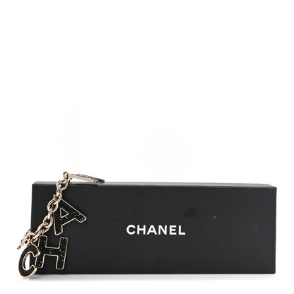 Chanel Crystal Logo Bracelet Black Gold 4 of 4