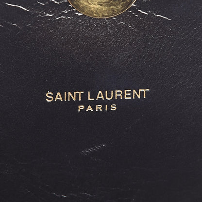 Saint Laurent Cracked Shiny Calfskin Matelasse Chevron Monogram Medium College Bag Black 10 of 14
