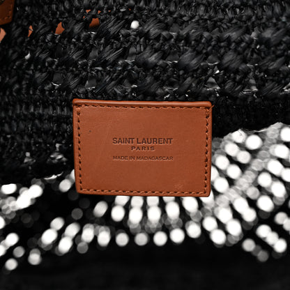 Saint Laurent Raffia Calfskin Medium Panier Tote Black 6 of 9