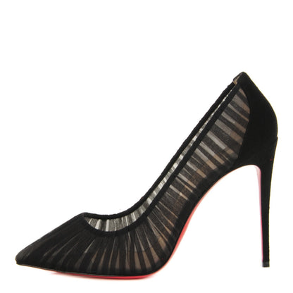 Christian Louboutin Tulle Suede Follies Draperia 100 Pumps 41 Black 1 of 6