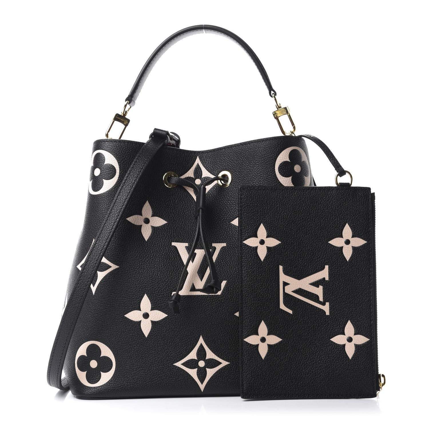 Louis Vuitton Empreinte Monogram Giant Neonoe MM Black Beige 1 of 11