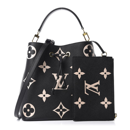 Louis Vuitton Empreinte Monogram Giant Neonoe MM Black Beige 1 of 11