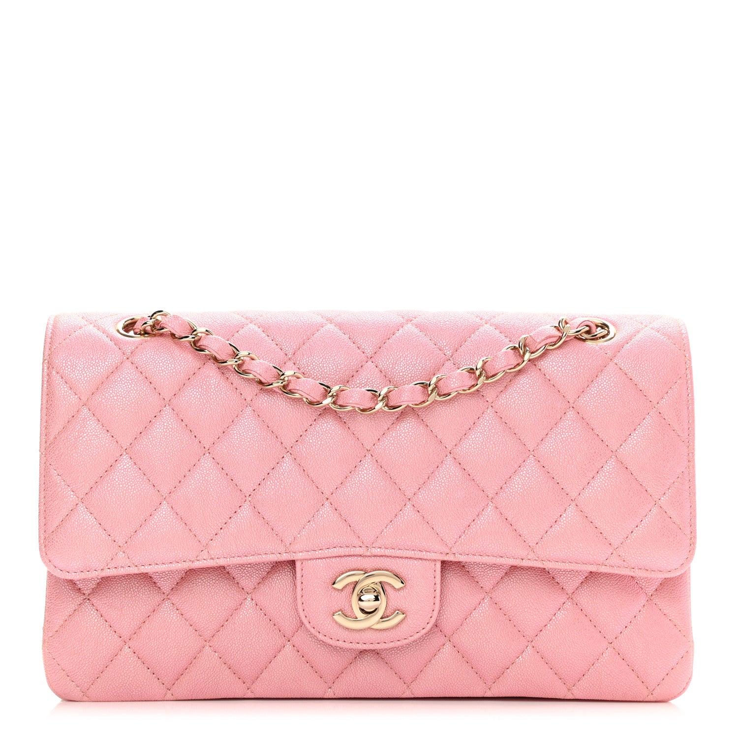 Chanel Iridescent Caviar Quilted Medium Double Flap Light Pink 1 of 6
