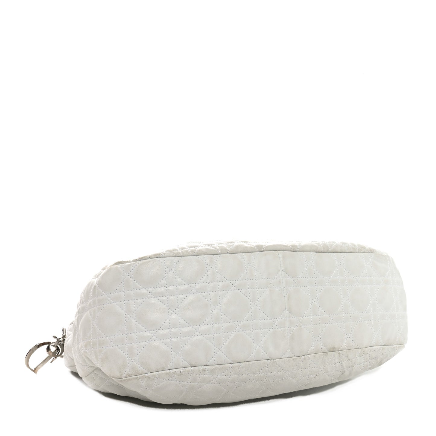 Lambskin Cannage Large Dior Soft Hobo White
