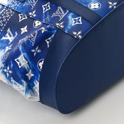 Louis Vuitton Cowhide Monogram Bandana Christopher MM Backpack Blue 7 of 8