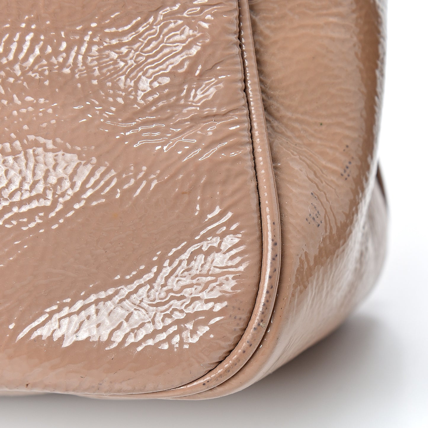 Soft Patent Small Soho Bowler Dark Cipria