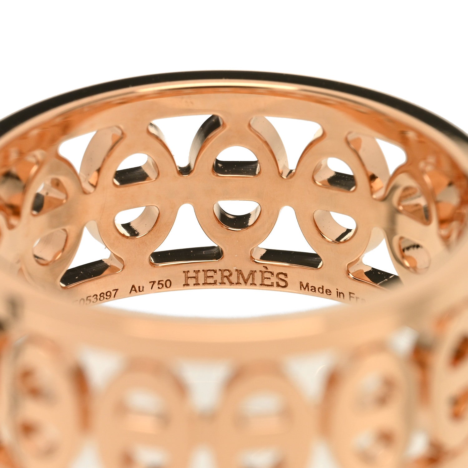 Hermes 18K Rose Gold PM Chaine d'Ancre Divine Ring 51 5.75 4 of 5