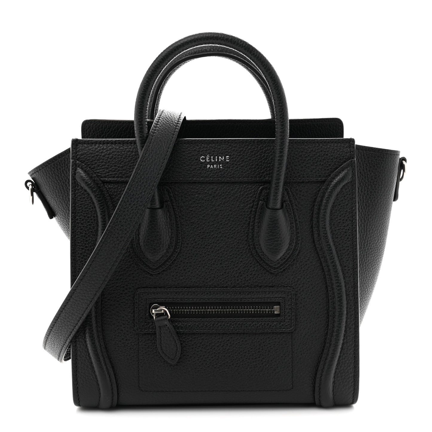 Drummed Calfskin Nano Luggage Black