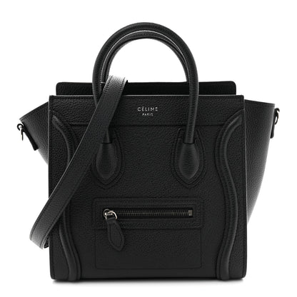 Celine Drummed Calfskin Nano Luggage Black 1 of 10