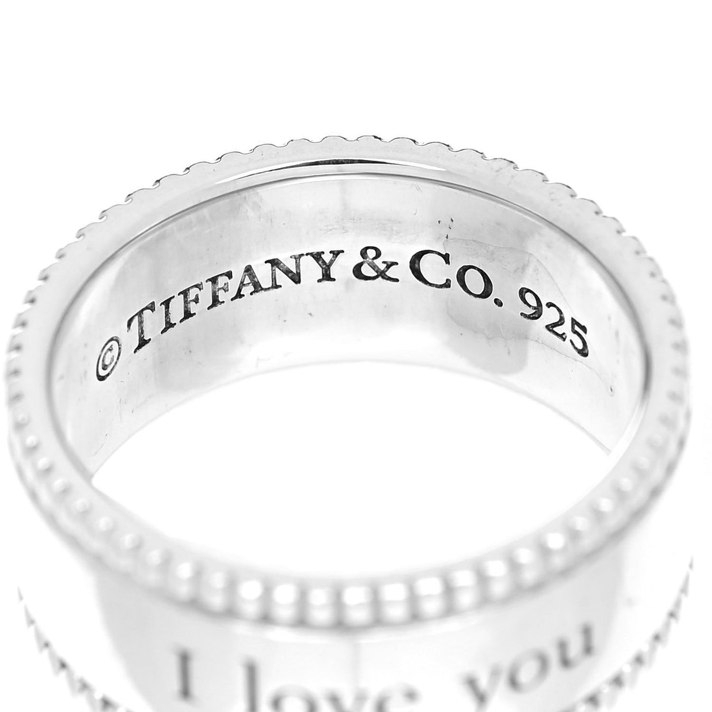 Sterling Silver Milgrain I Love You Band Ring 49 5