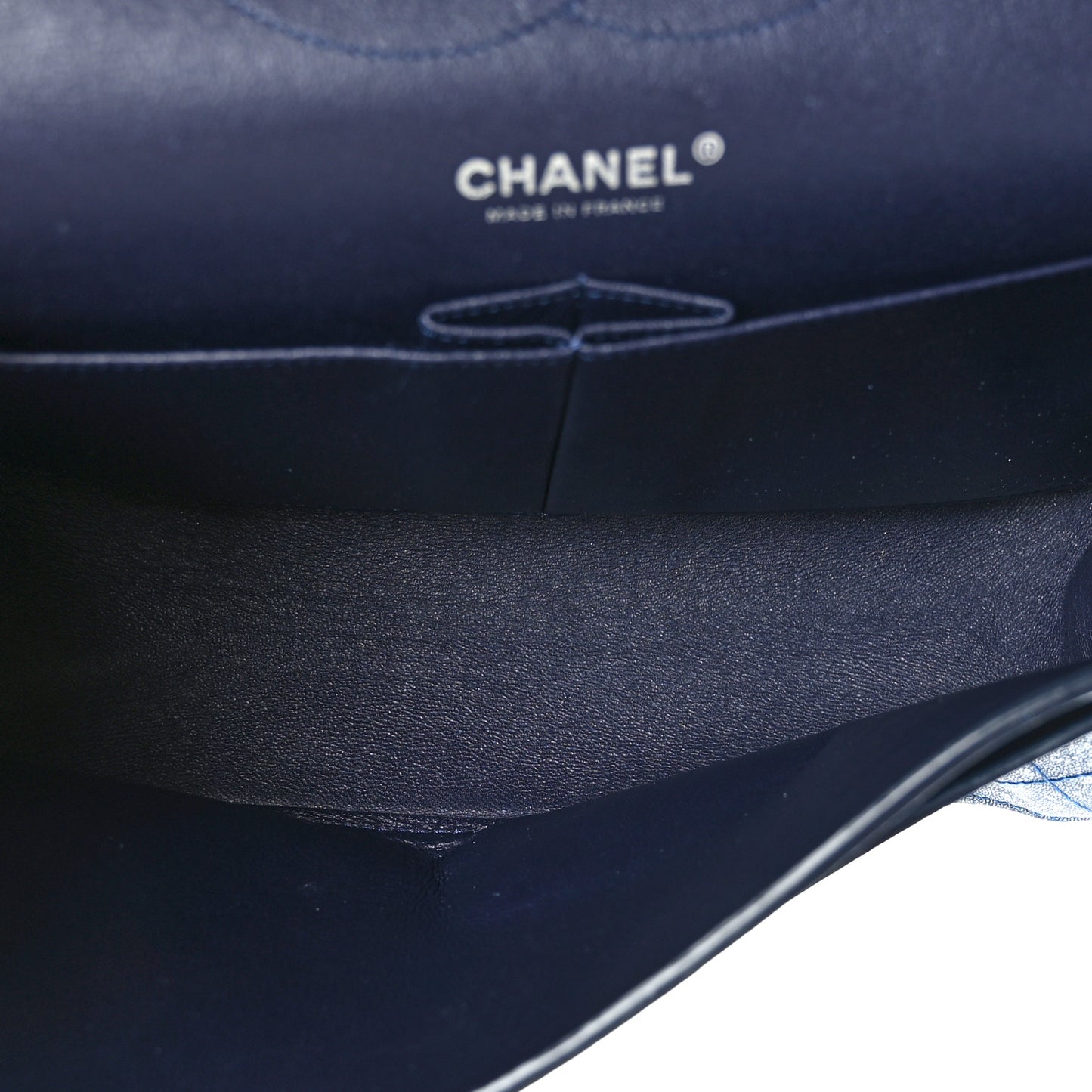 Crackled Calfskin Jumbo Double Flap Blue