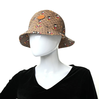 Gucci X DISNEY Mini Vintage GG Supreme Monogram Mickey Mouse Trent Bucket Hat M Beige Ebony Yellow 2 of 5