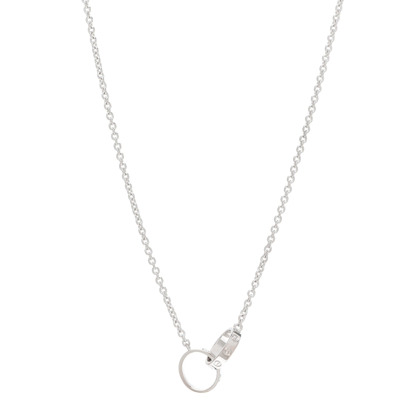 18K White Gold Interlocking LOVE Necklace