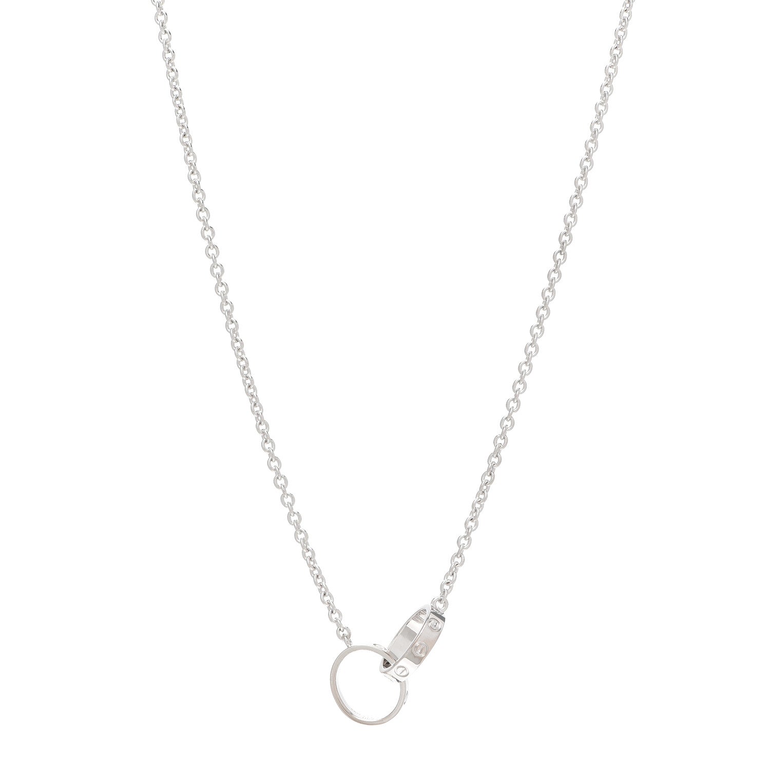 Cartier 18K White Gold Interlocking LOVE Necklace 1 of 4