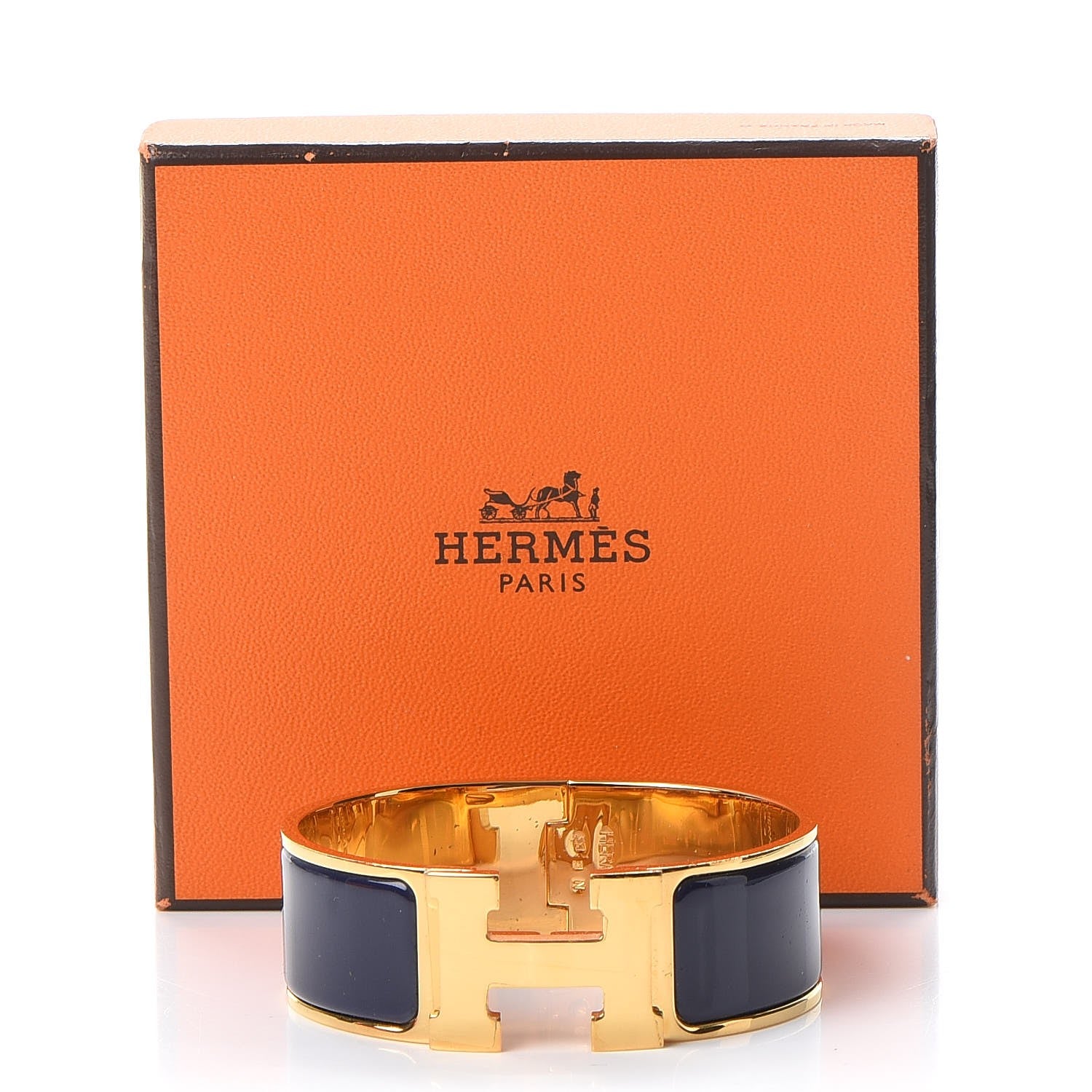 Hermes Enamel Wide Clic Clac H Bracelet PM Indigo 7 of 7