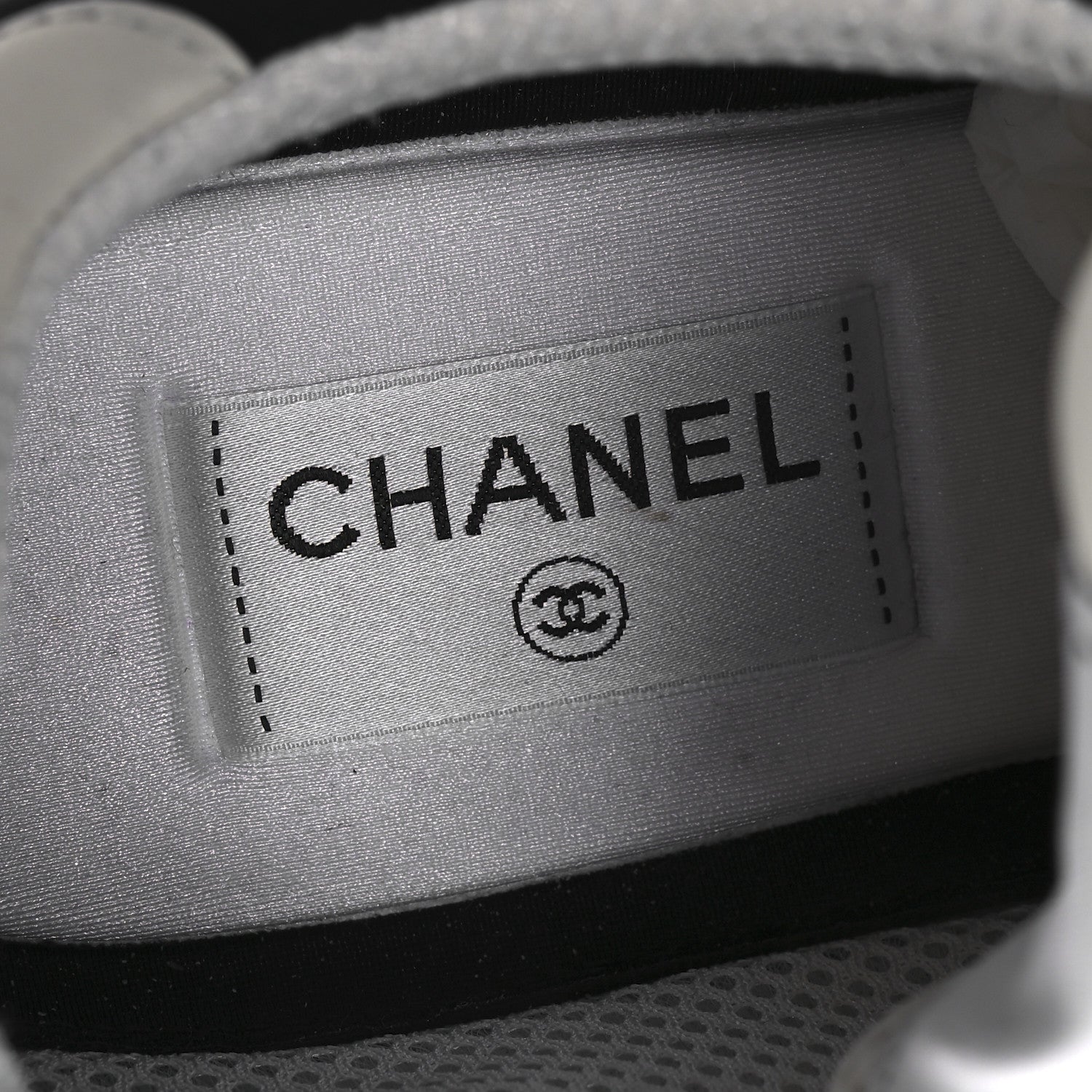Chanel Suede Fabric Calfskin Womens CC Sneakers 41 Black White 9 of 13