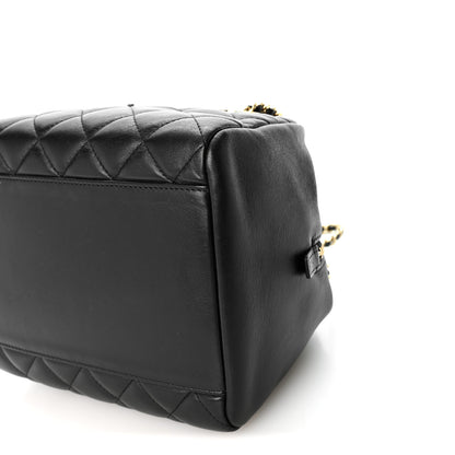 Chanel Lambskin Quilted Small Eyes On You Bowling Bag Black 10 of 10