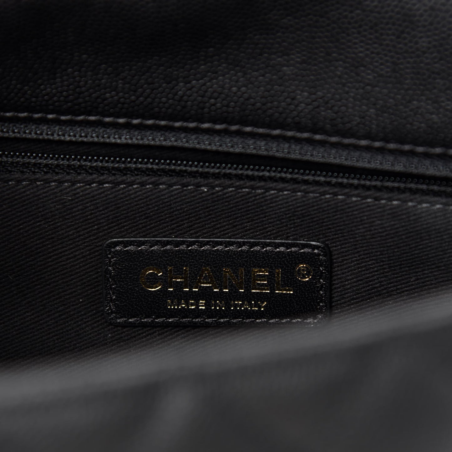 Caviar Lizard Embossed Quilted Small Coco Handle Flap Black