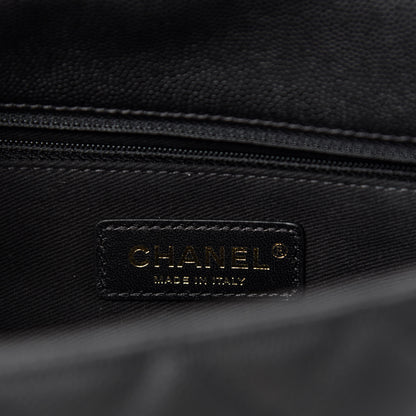 Chanel Caviar Lizard Embossed Quilted Small Coco Handle Flap Black 8 of 11