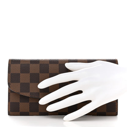Louis Vuitton Damier Ebene Emilie Wallet Rose Ballerine 2 of 9