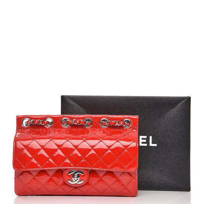 Chanel Patent Quilted Medium Diagonal CC Flap Red 10 of 10