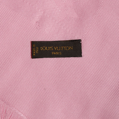 Louis Vuitton Wool Silk Monogram Shawl Rose Petale 6 of 6