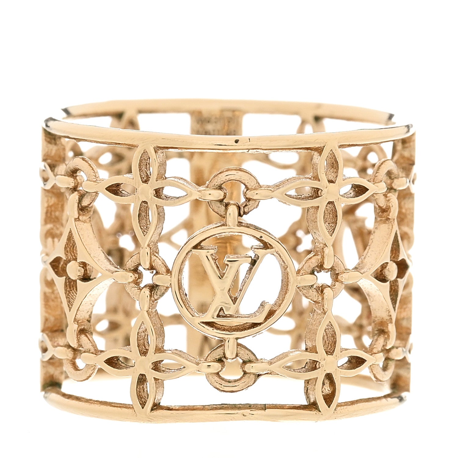 Louis Vuitton Filigram Ring M 54 6.75 Gold 1 of 5