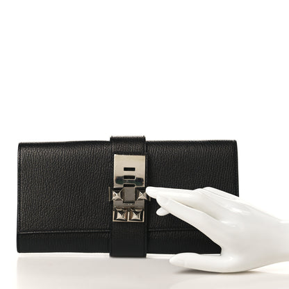 Hermes Chevre Mysore Medor 23 Clutch Black 2 of 7