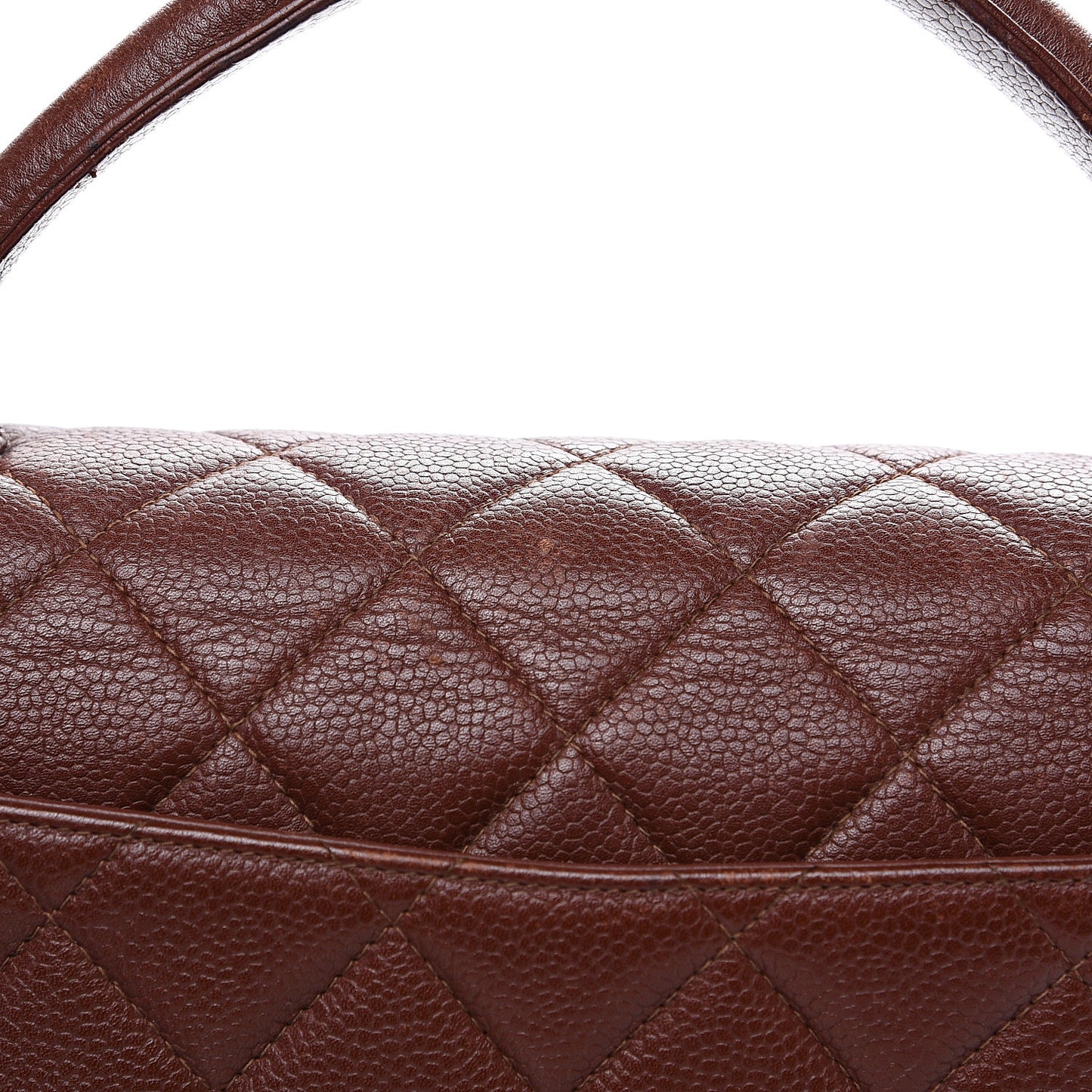 Caviar Quilted Jumbo Kelly Flap Brown