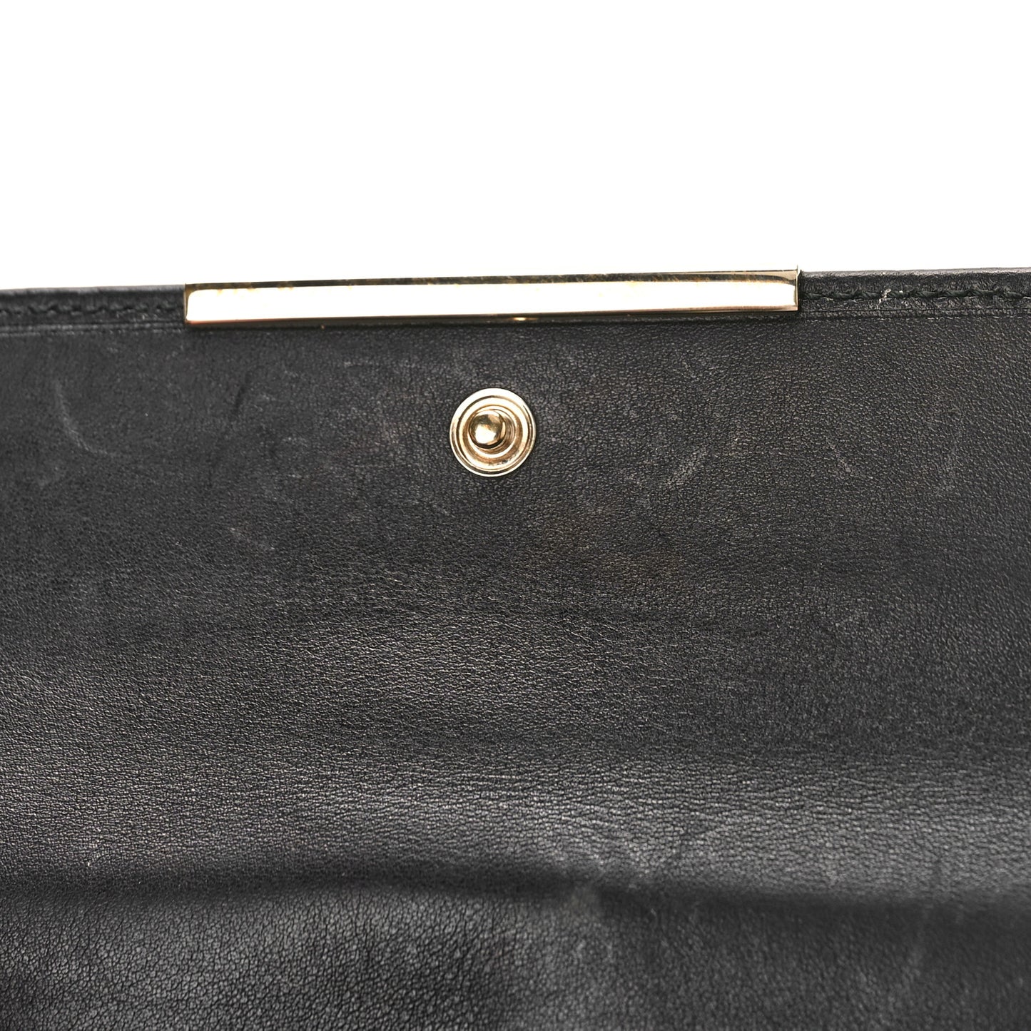 Guccissima Margaux Calfskin Metal Bar Continental Flap Wallet Black