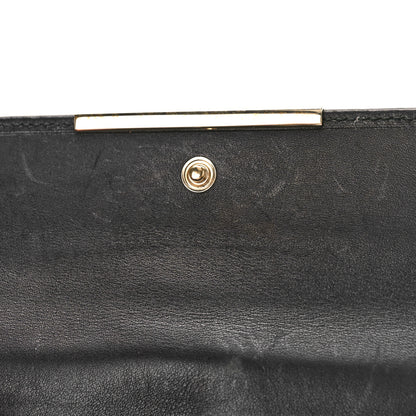 Gucci Guccissima Margaux Calfskin Metal Bar Continental Flap Wallet Black 12 of 13