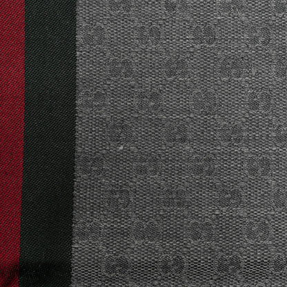 Gucci Wool Silk GG Monogram Web Verbiere Fringe Scarf Graphite Dark Green 5 of 5