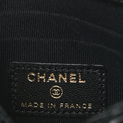 Chanel Lambskin Quilted Top Handle Flap Clutch With Chain Black 5 of 9