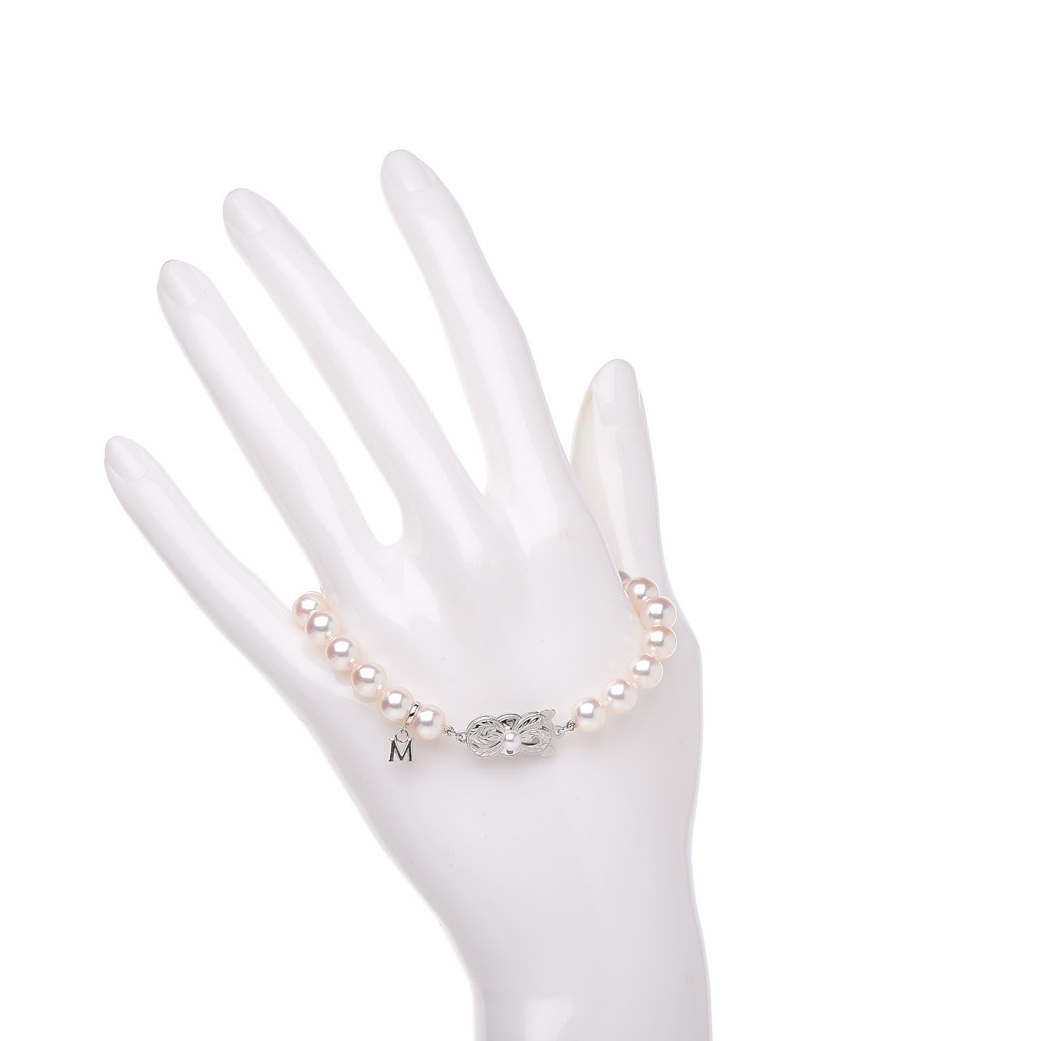 Mikimoto 18K White Gold Akoya Pearl 7mm Strand Bracelet 2 of 6