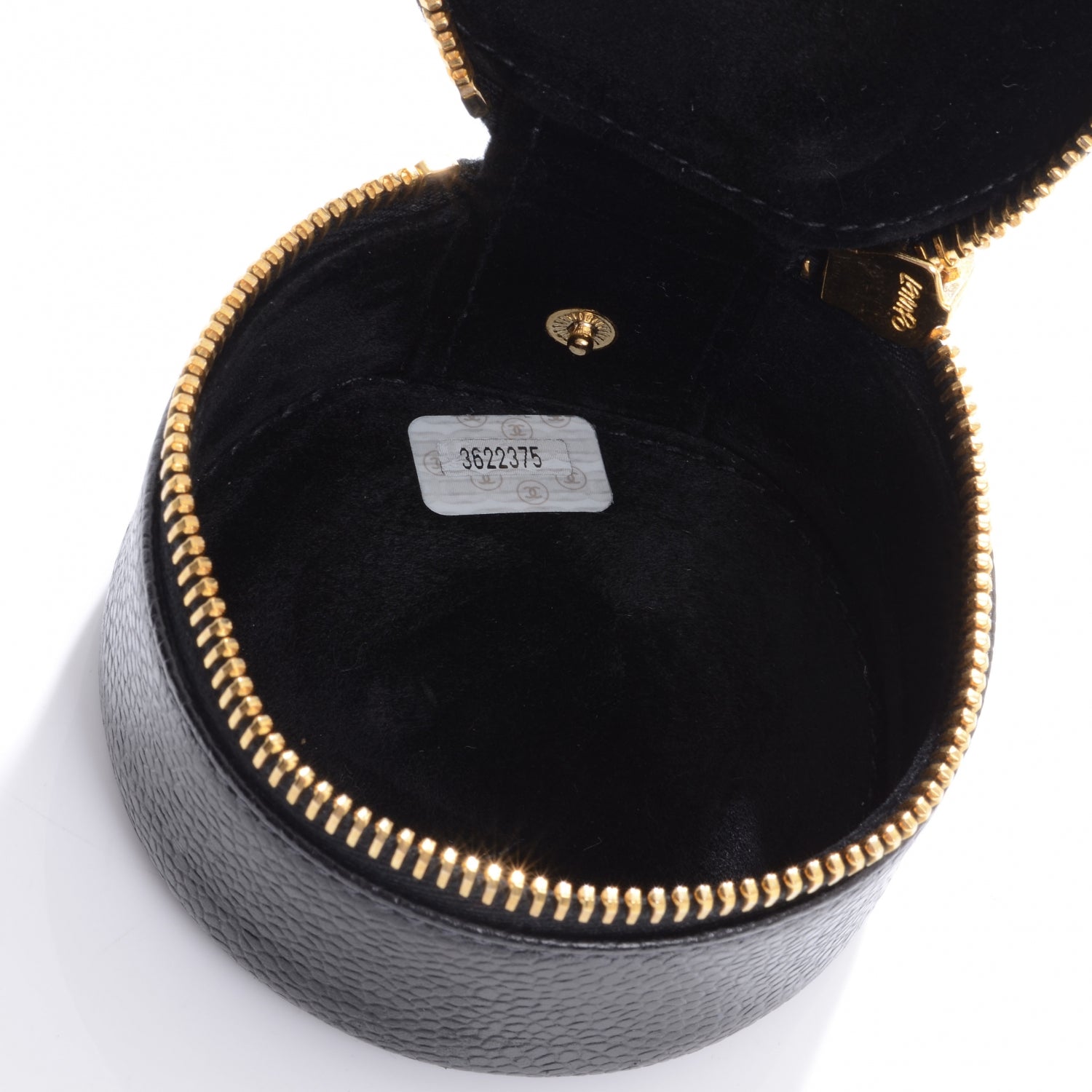 Chanel Caviar Round Jewelry Travel Case Black 4 of 5